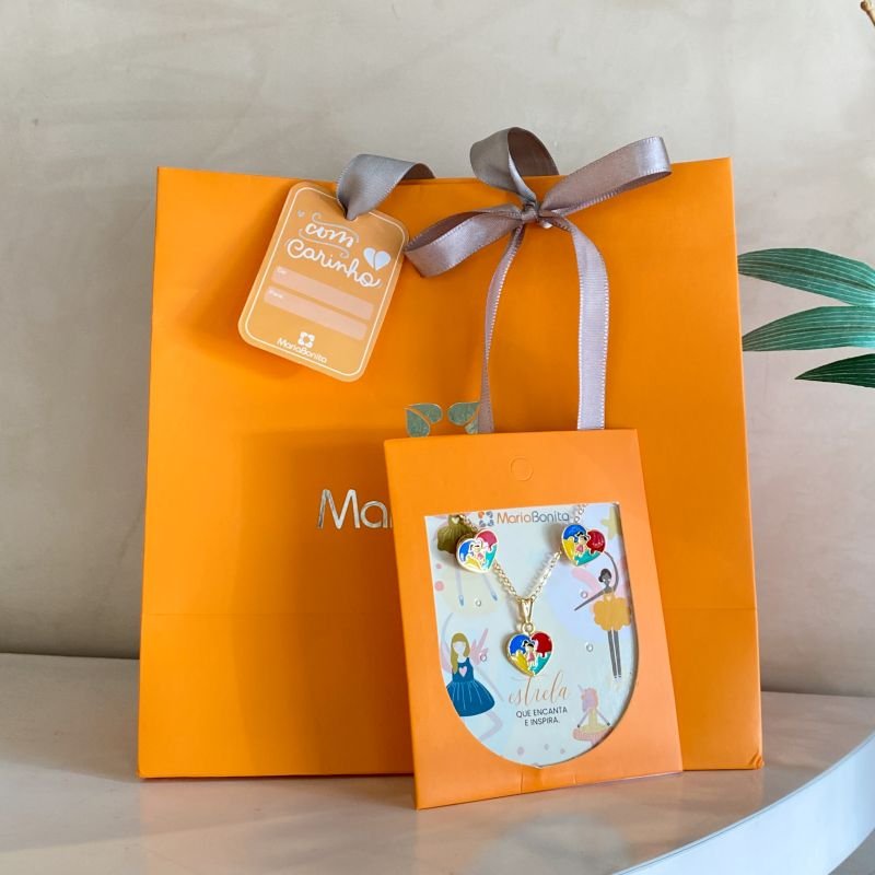 Combo Cartela Conjunto Banho Diamante Coração Autismo Resinado Menina