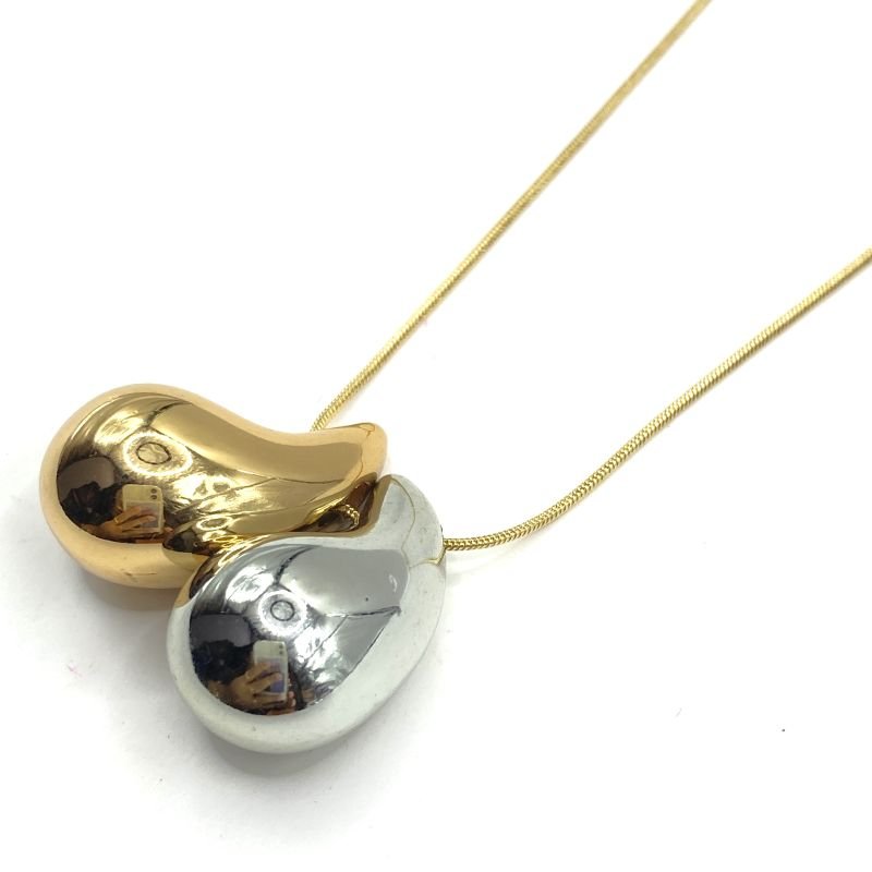 Combo Colar Bijuteria com 2 Gotas Lisas Virgula