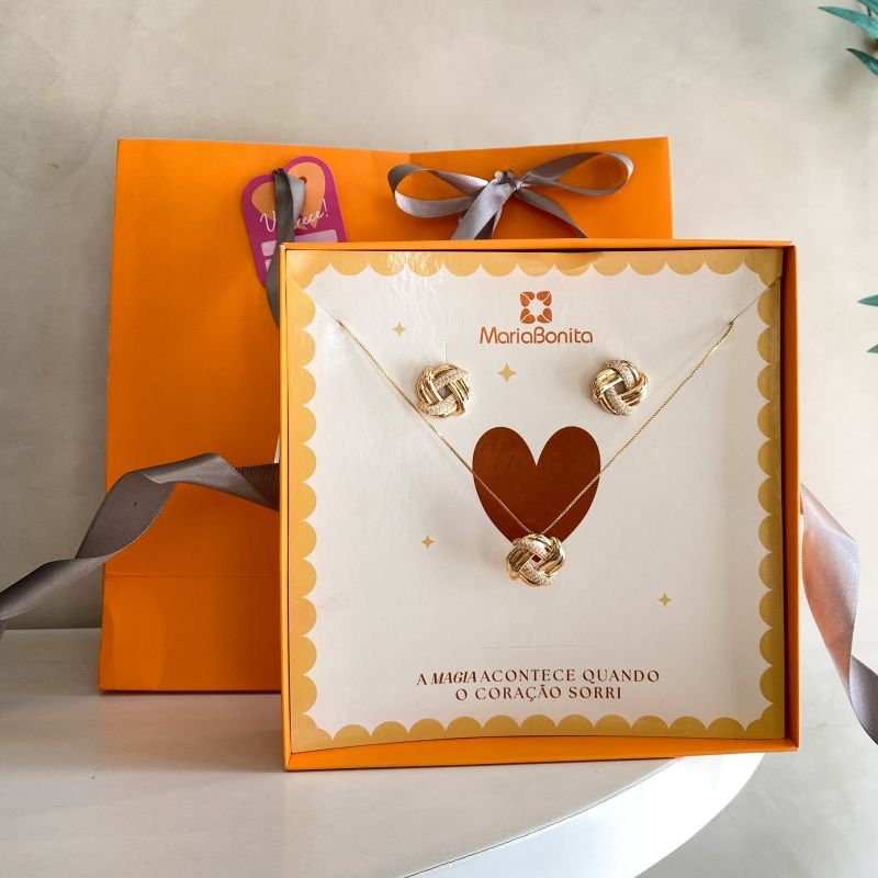 Combo Conjunto Banho Diamante Cravejado e Liso Redondo Entrelaçado