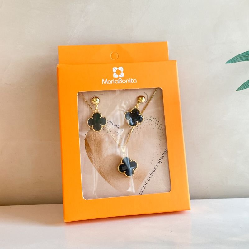 Combo Conjunto Banho Diamante Pedra Trevo
