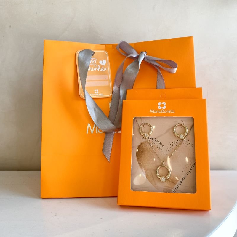 Combo Conjunto Banho Diamante Redondo Vazado e Cravejado