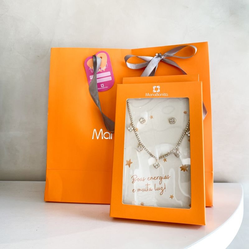 Combo Conjunto Banho Diamante Riviera e com 5 Trevos Cravejados