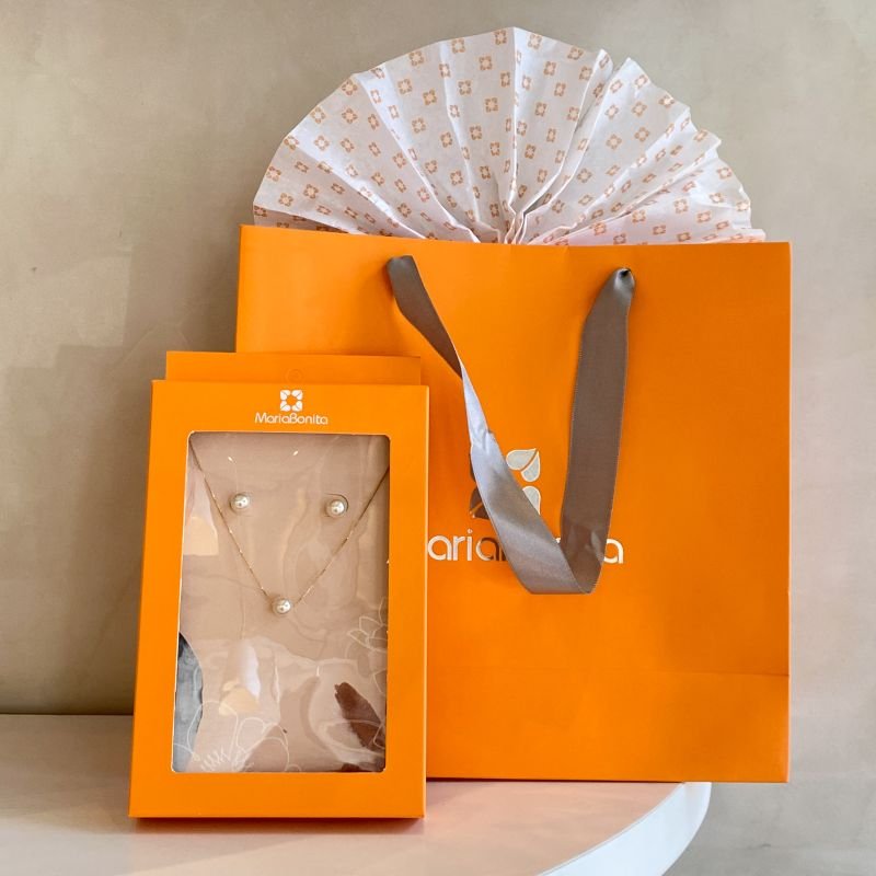 Combo Conjunto Folheado Pérola Caixa