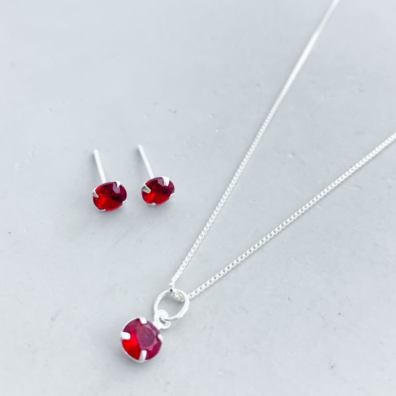 Conjunto Prata925 Delicado Pedra Pequena com 4 Garras