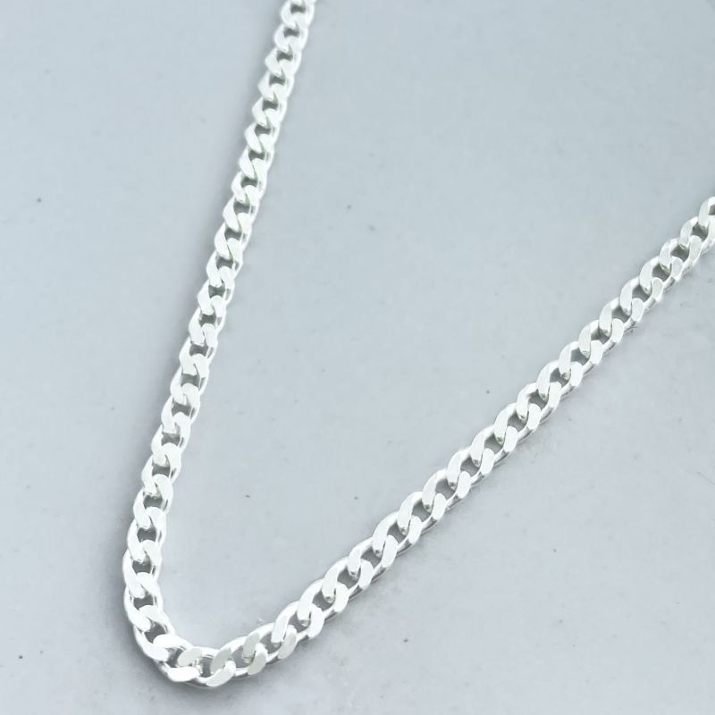 Corrente Prata925 Elos Grumet Pequenos Achatados