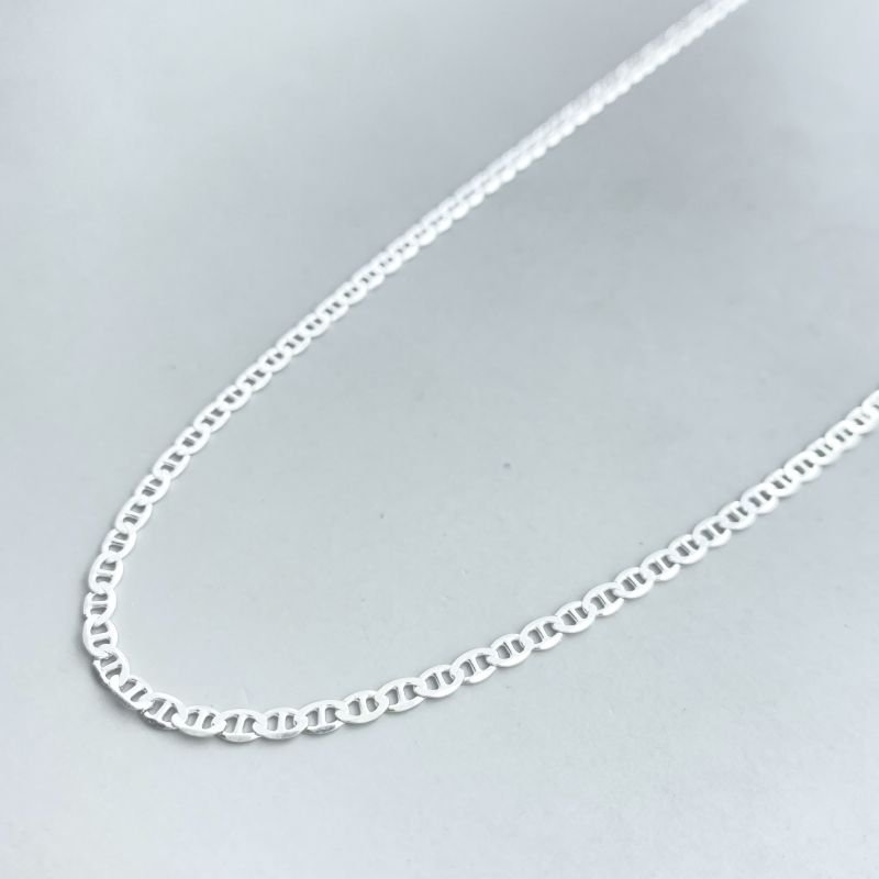 Corrente Prata925 Elos Piastrine Fecho Mosquetão