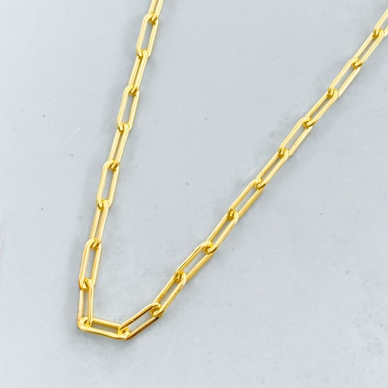 Corrente Semijoia Elos Cartier Alongados Fecho Lagosta