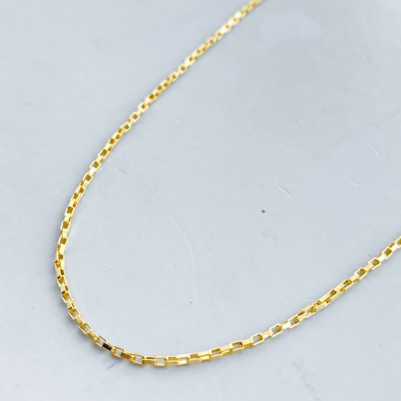 Corrente Semijoia Elos Clássicos Caixote Pequeno Fecho Mosquetão