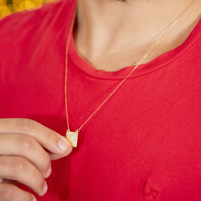 Escapulário Folheado Pai Nosso Corrente Veneziana