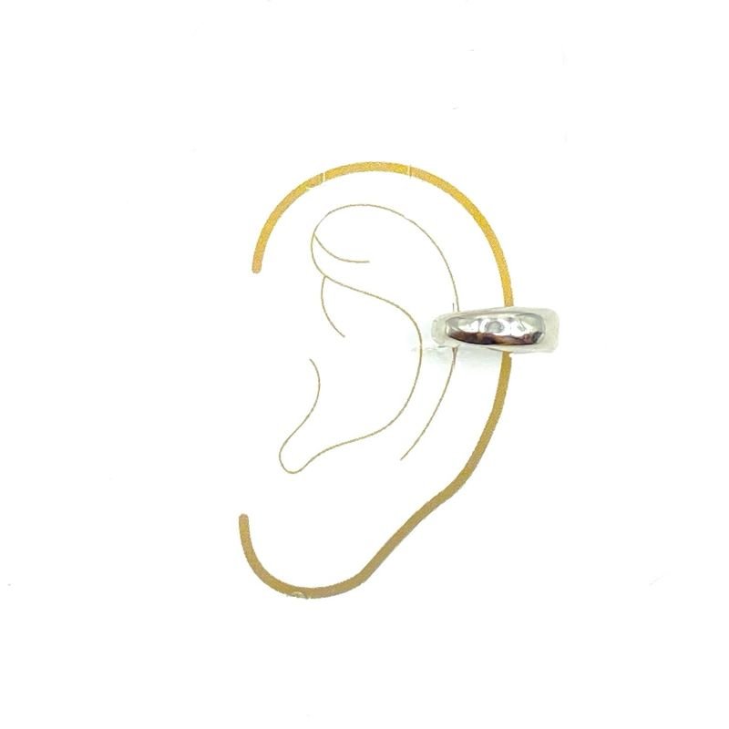 Piercing Banho Ouro Branco Fake Aro Grosso Liso