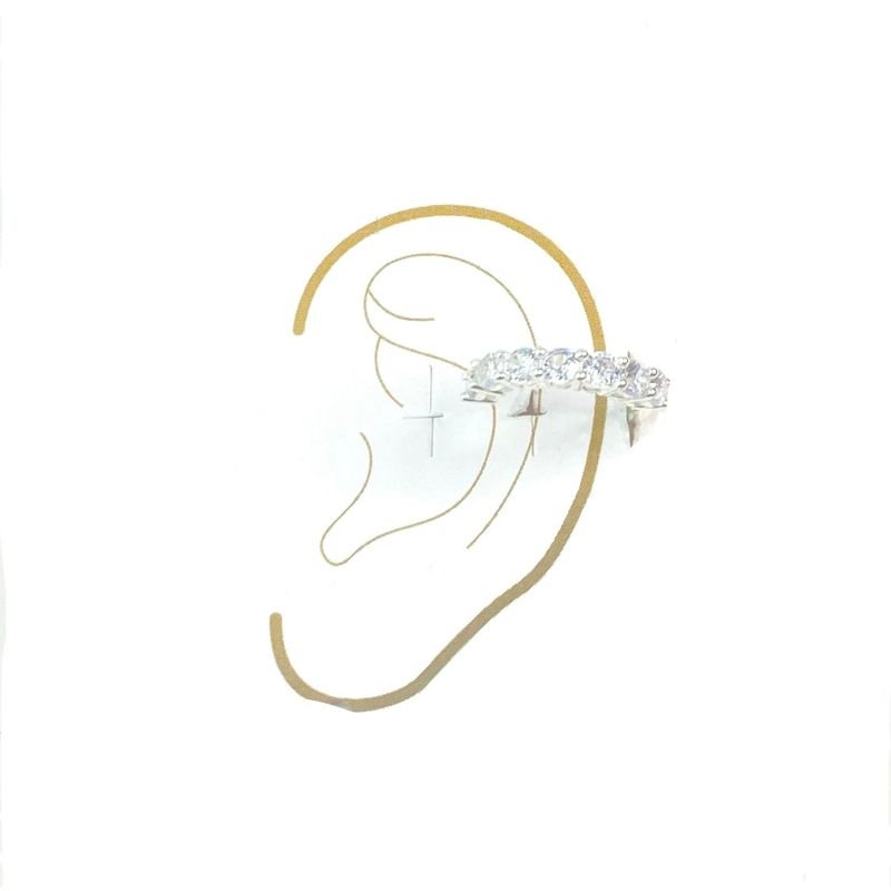 Piercing Fake Prata925 Aro Cravejado Médio