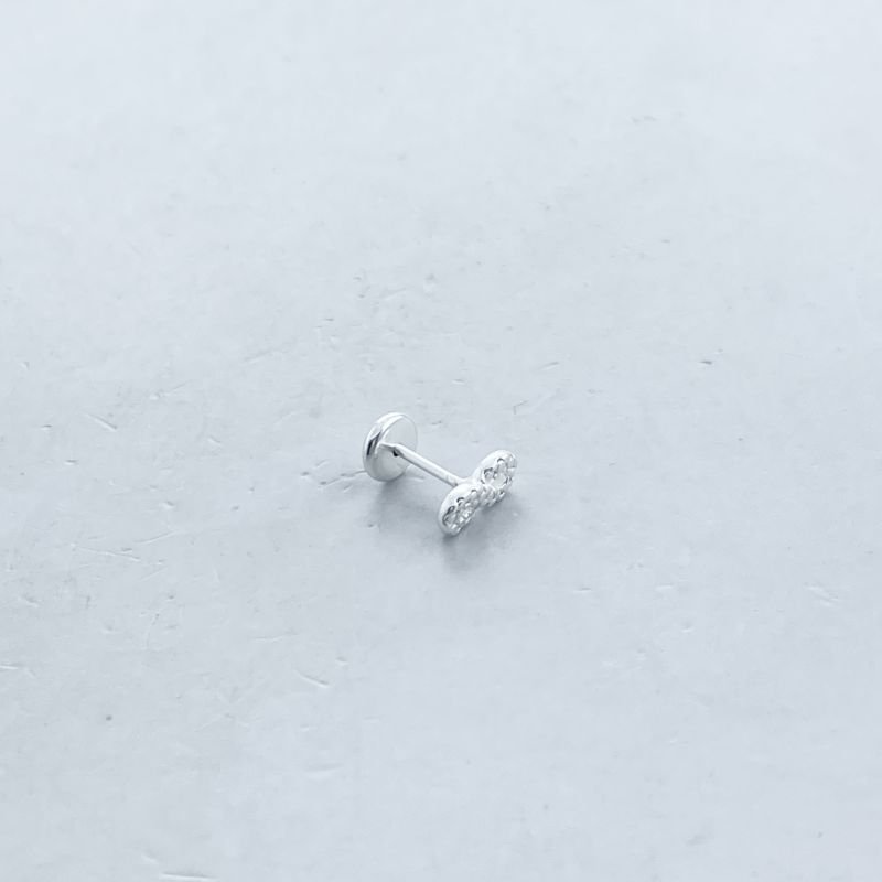 Piercing Prata Furo Helix Infinito Craquelado