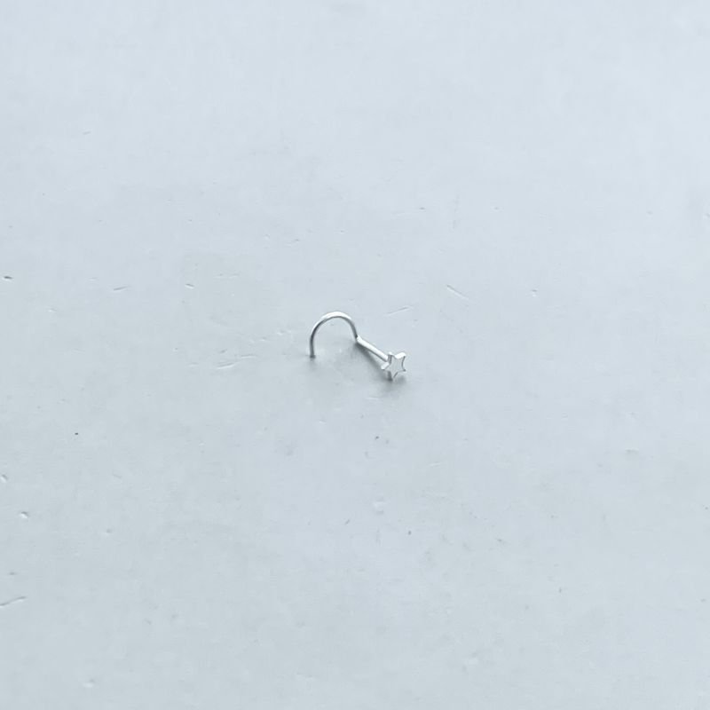 Piercing Prata925 Estrela Lisa Para Nariz