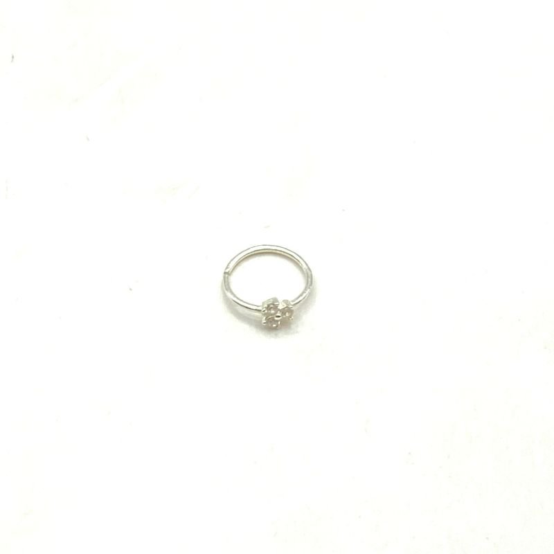 Piercing Prata925 Flor com 3 Pedrinhas Helix