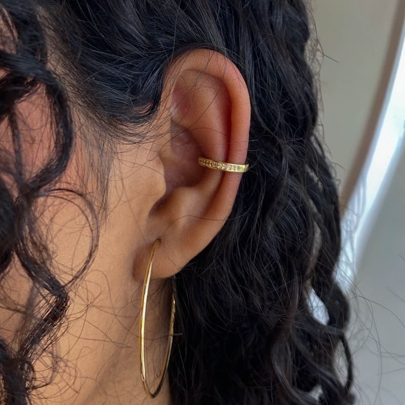 Piercing Semijoia Fake Cravejado com 6 Zircônias