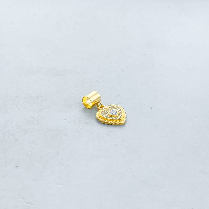 Pingente Semijoia Cravejado Coração