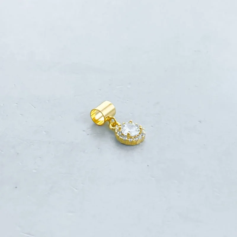 Pingente Semijoia Cravejado Redondo