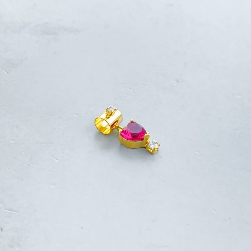 Pingente Semijoia Pedra Coração