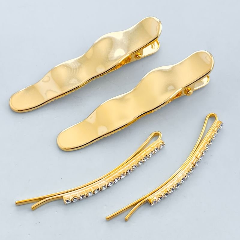 Presilha Acessório Kit com 4 Ondulado Liso Strass