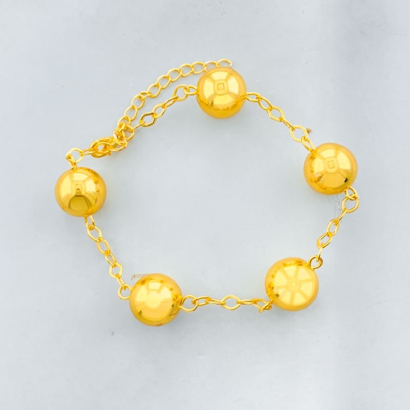 Pulseira Banho Diamante com 5 Bolas Lisa