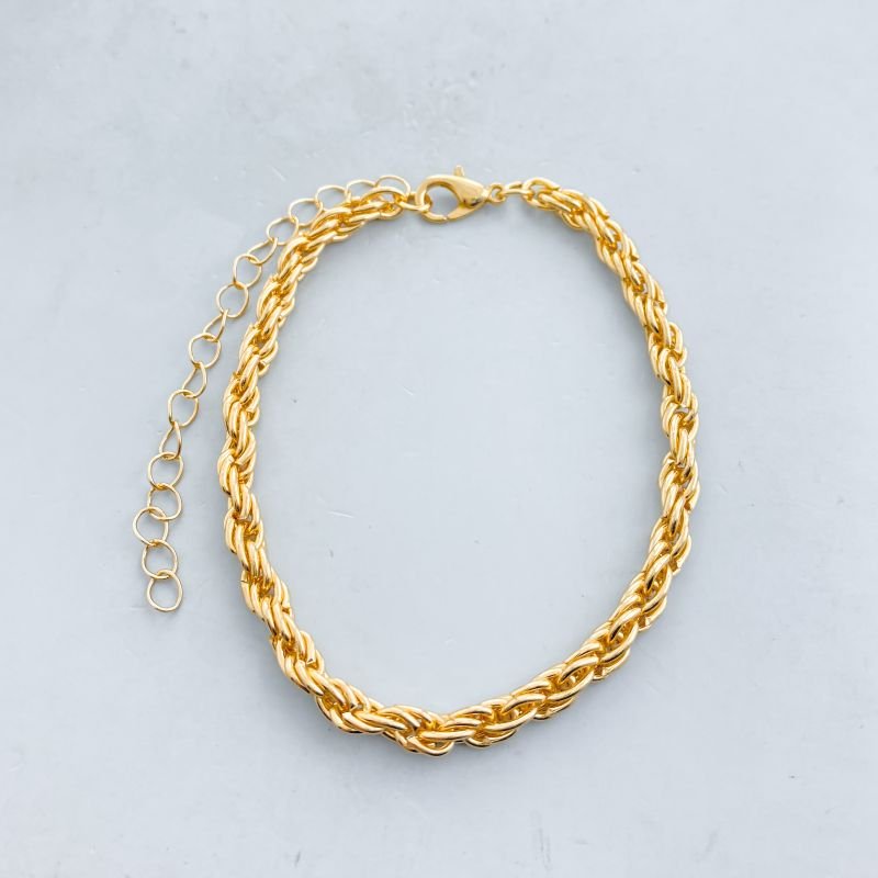 Pulseira Banho Diamante Cordao Baiano Médio