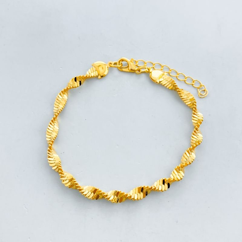 Pulseira Banho Diamante Malha Torcida