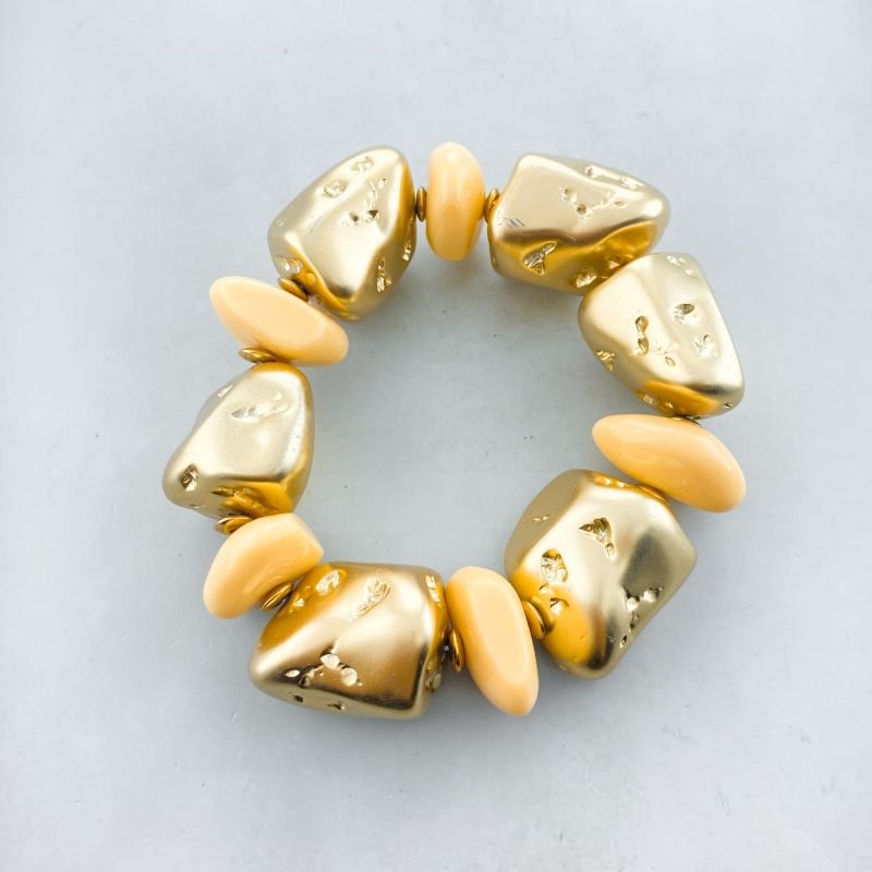 Pulseira Banho Diamante Maximalista Pedras Acrilicas