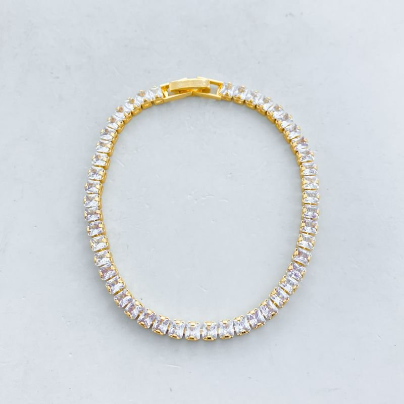 Pulseira Banho Diamante Riviera com Fecho