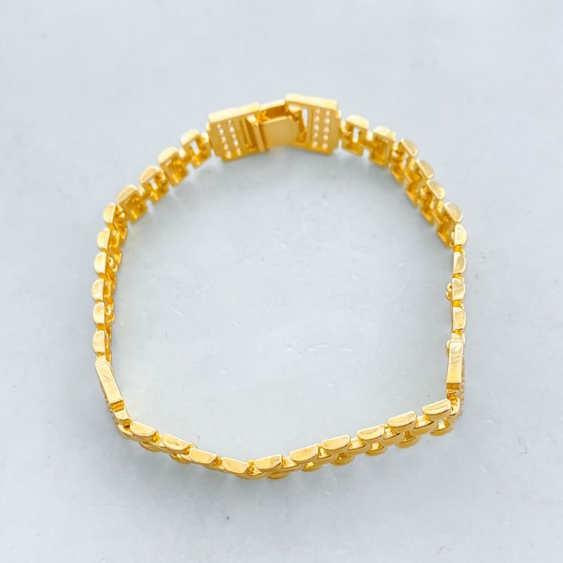 Pulseira Banho Diamante Semelhante Relógio com 4 Retangulos Cravejados