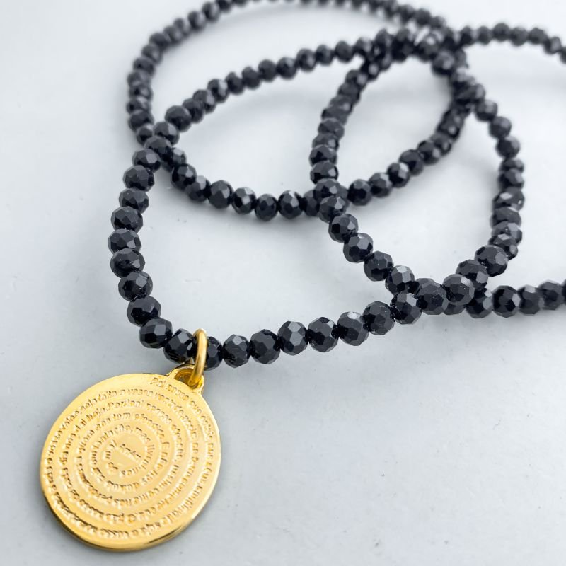 Pulseira Bijuteria Kit com 3 Micangas Placa Pai Nosso