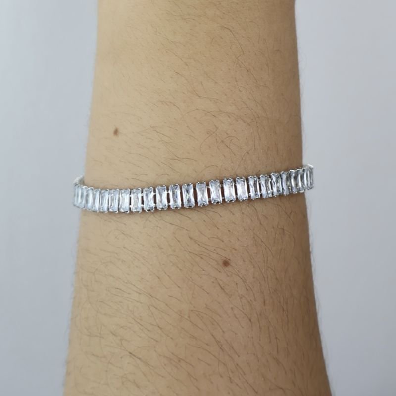 Pulseira Bijuteria Pedras Baguetes Caixote