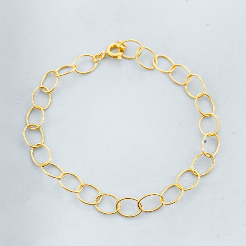 Pulseira Folheado Delicada Lisa Elos Ovais Finos