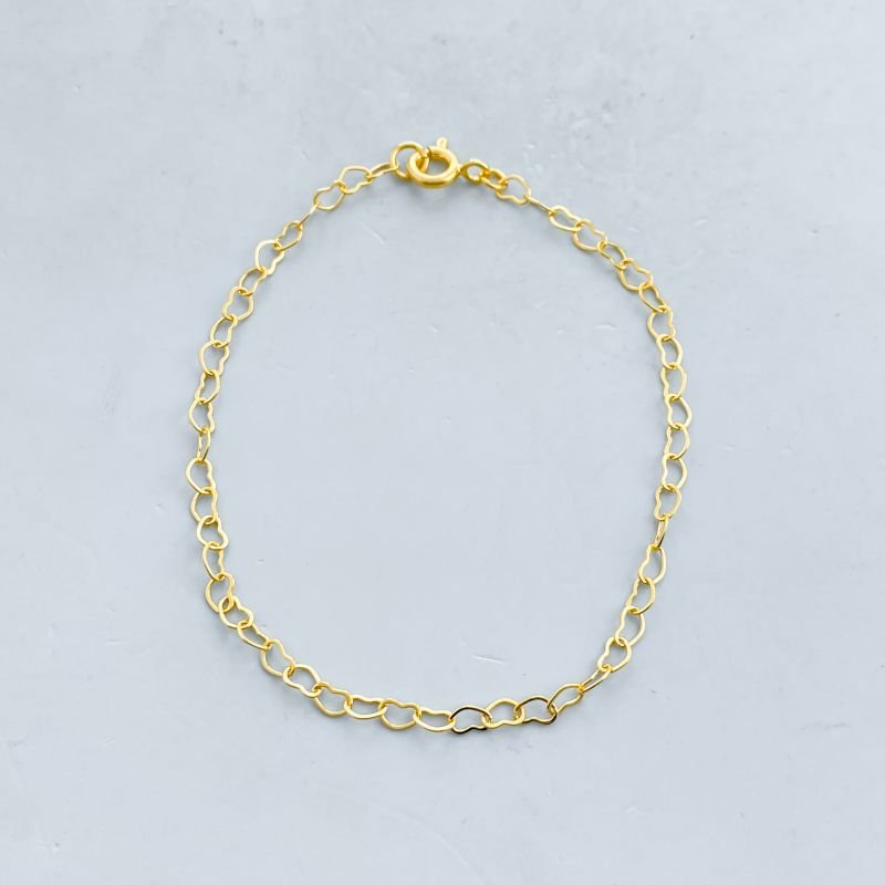 Pulseira Folheado Elos Corações Vazados