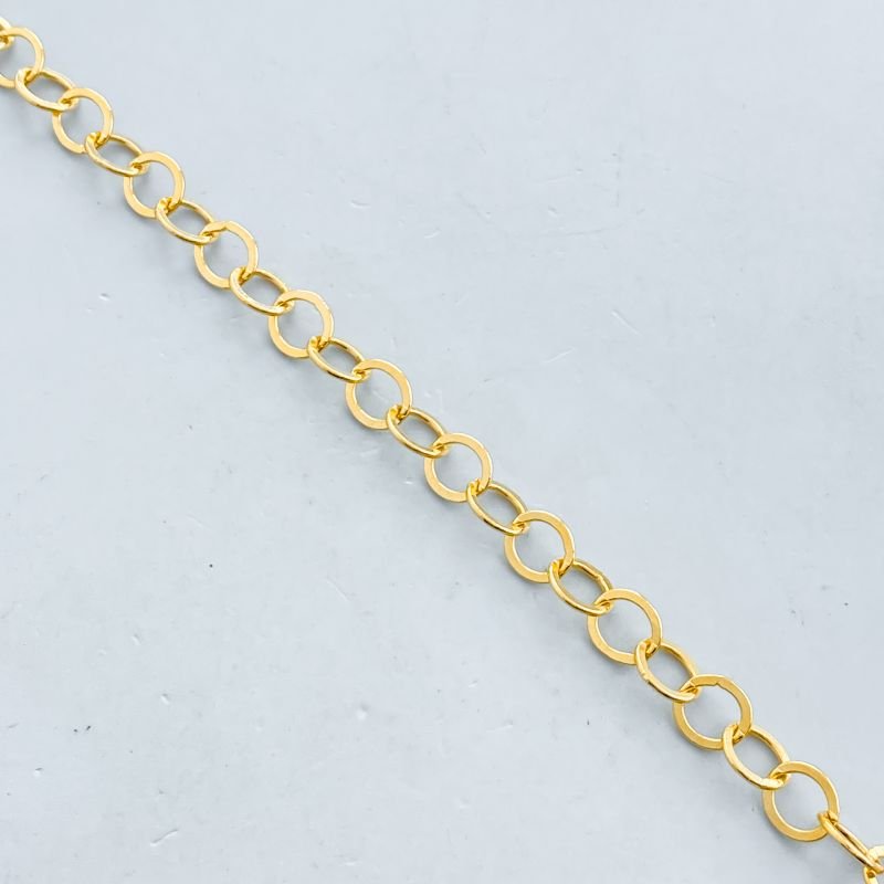 Pulseira Folheado Elos Redondos Vazados