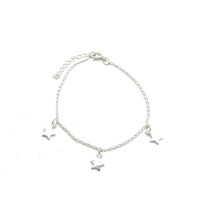 Pulseira Prata925 com 3 Estrelas Lisas