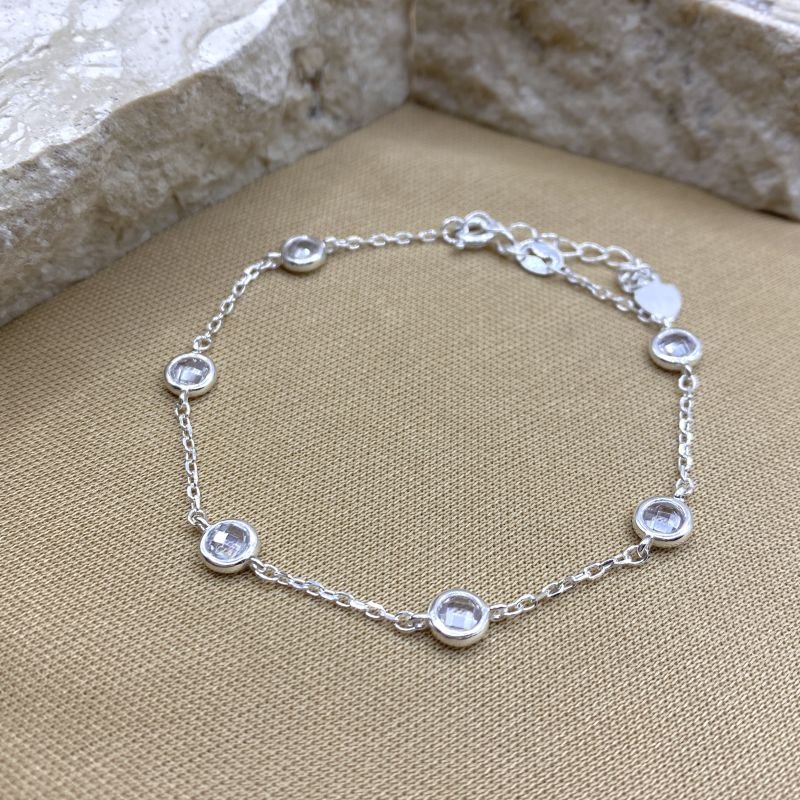 Pulseira Prata925 com 7 Pedras