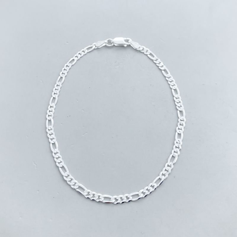 Pulseira Prata925 Elos Fígaro Fecho Mosquetão