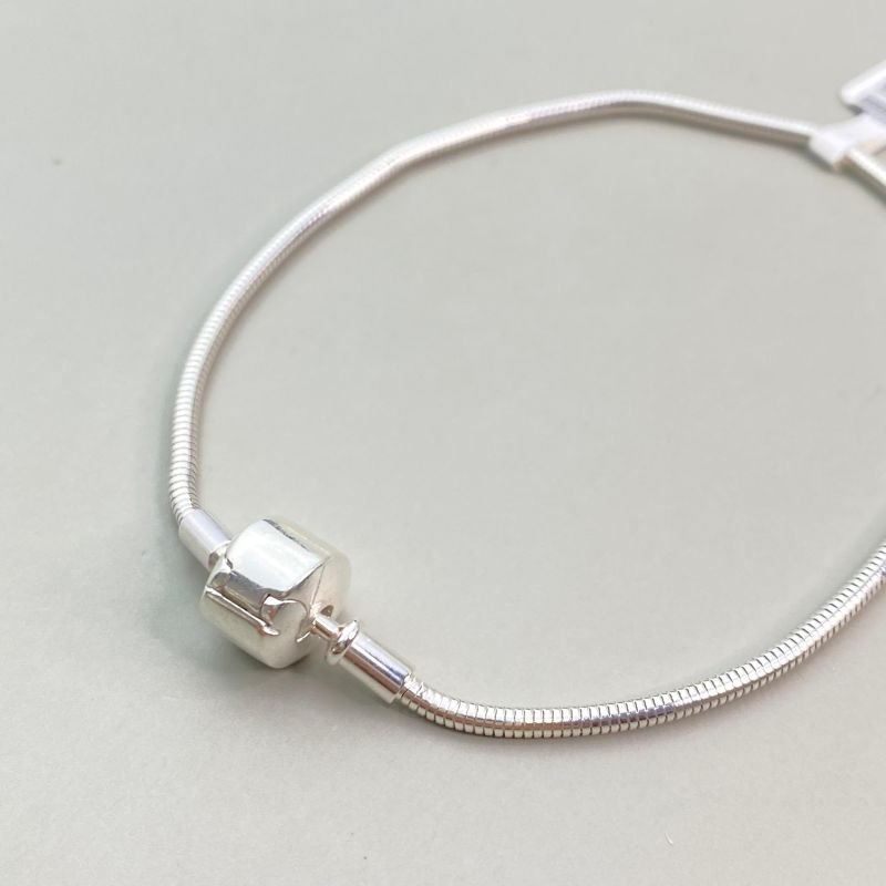 Pulseira Prata925 Para Berloque Fecho liso Espessura Fina 17cm