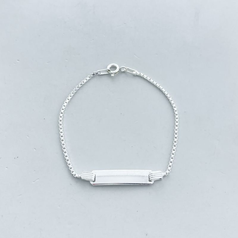 Pulseira Prata925 Placa Lisa Veneziana