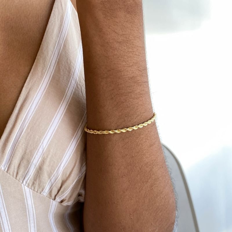 Pulseira Semijoia Cordão Baiano Fino