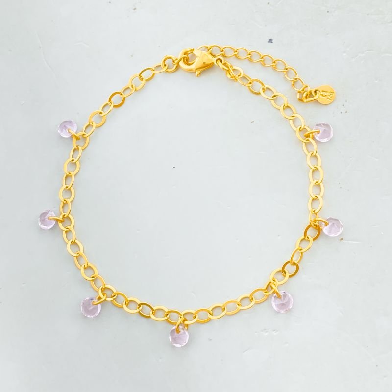 Pulseira Semijoia Delicada 7 Pedrinhas