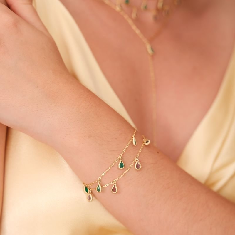 Pulseira Semijoia Delicada com 4 Gotas