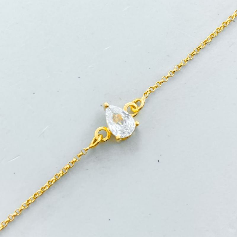 Pulseira Semijoia Delicada Pedra Gota