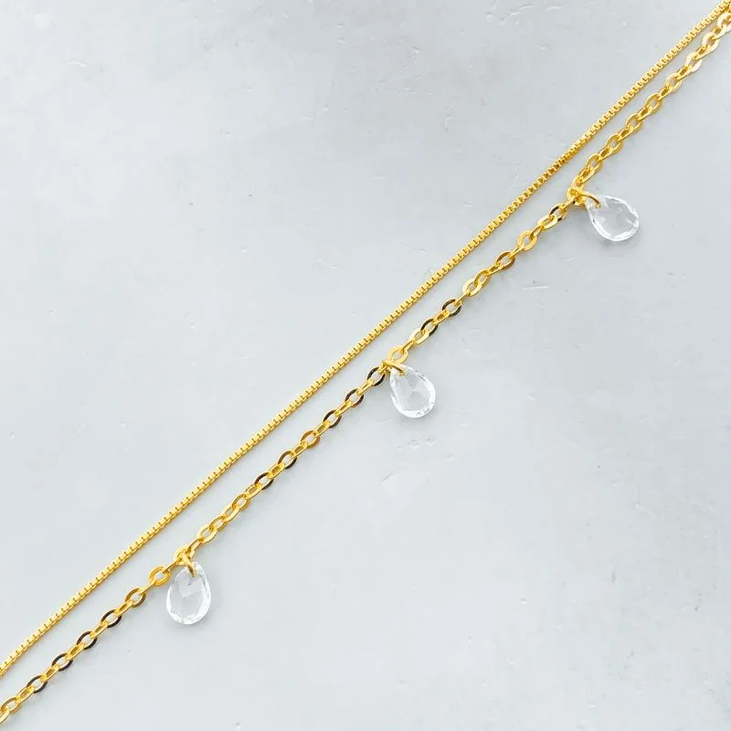 Pulseira Semijoia Dupla Pedra 3 gotas