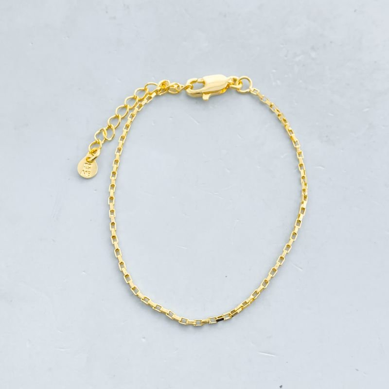 Pulseira Semijoia Elos Clássicos Caixote Pequeno Fecho Mosquetão