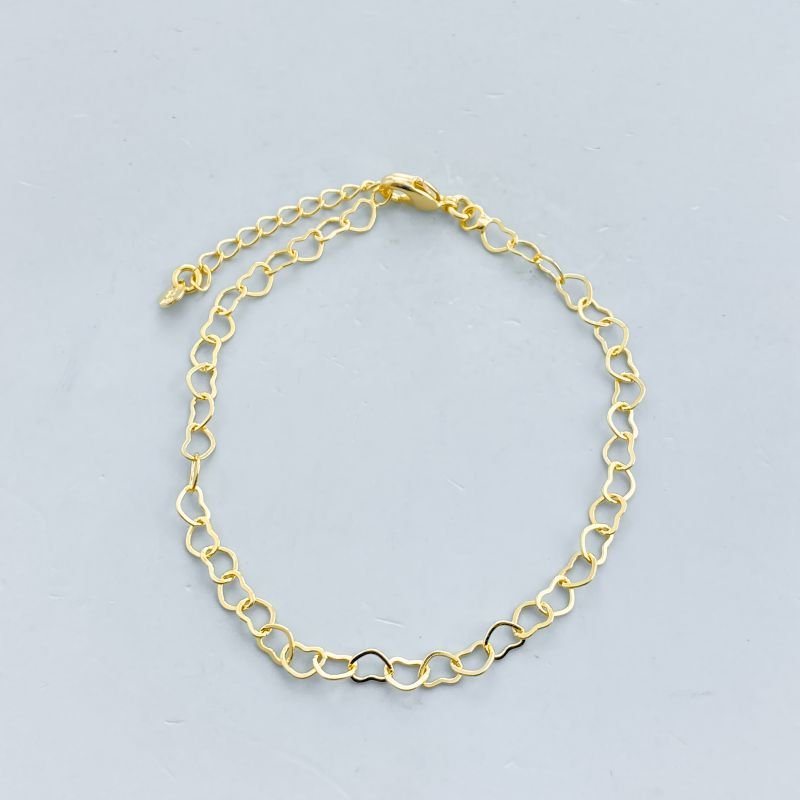 Pulseira Semijoia Elos Corações Menores