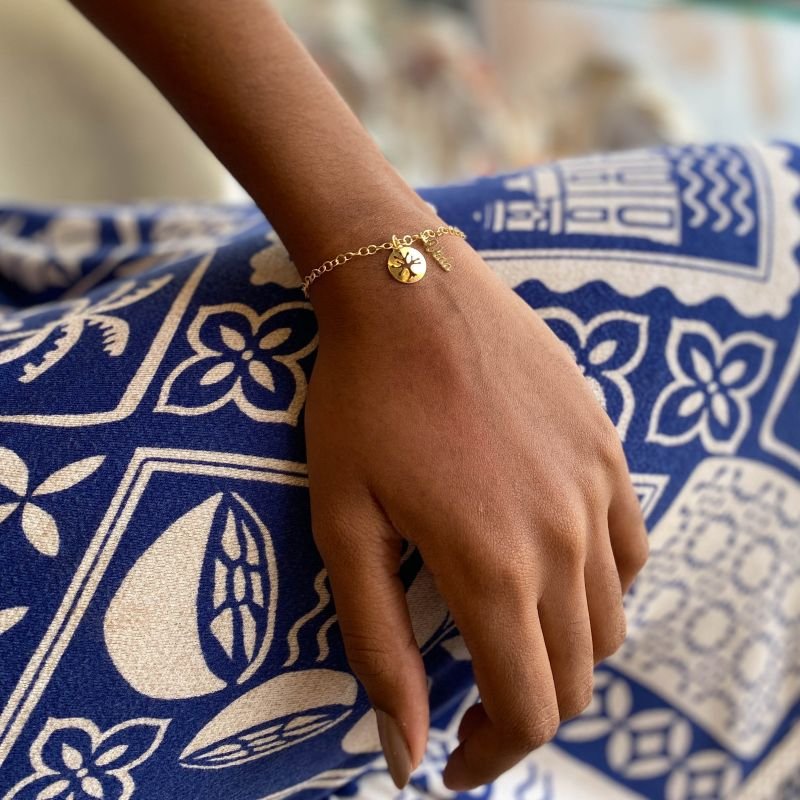 Pulseira Semijoia Elos Português Vida e Medalha Árvore Vazada