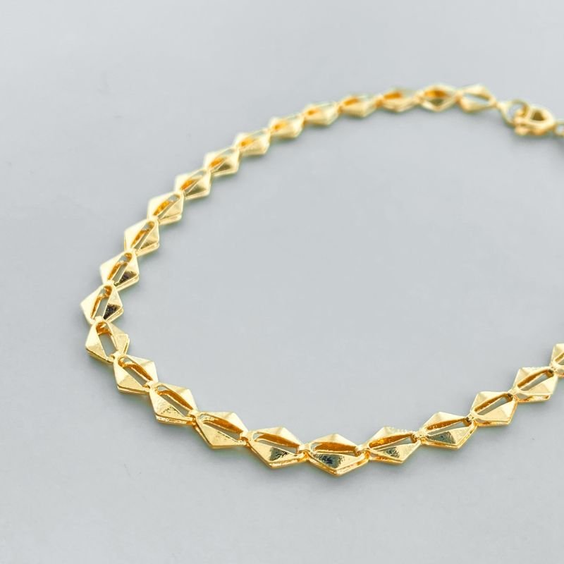 Pulseira Semijoia Losangos Traço Vazado