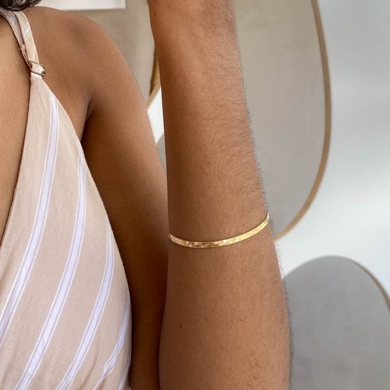 Pulseira Semijoia Malha Média Laminada