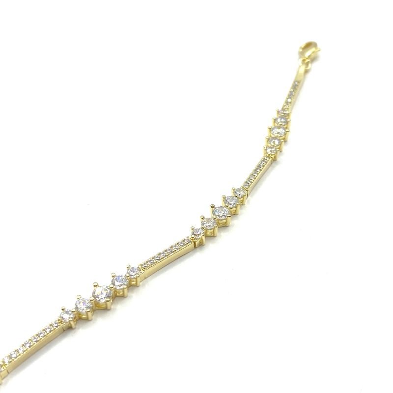 Pulseira Semijoia Pedras Zircônias Aro Cravejado